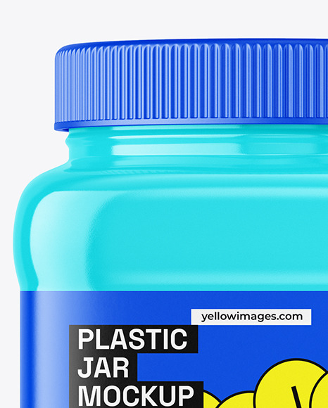 Glossy Plastic Jar Mockup