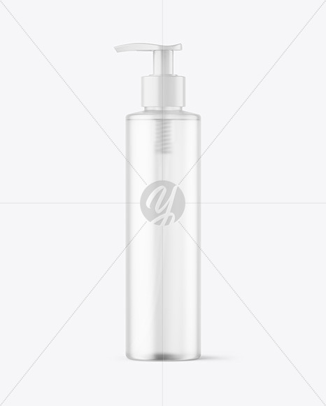 Frosted Cosmetic Bottle with Pump Mockup