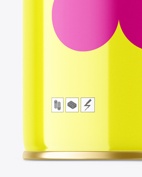 Glossy Spray Paint Can Mockup