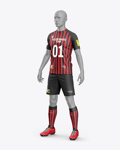 Soccer Kit w/ Mannequin Mockup - Half Side View