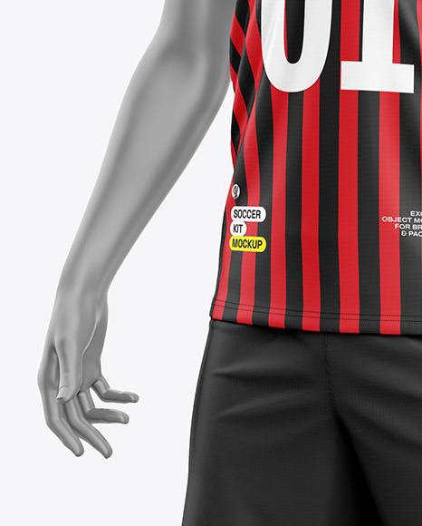 Soccer Kit w/ Mannequin Mockup - Half Side View