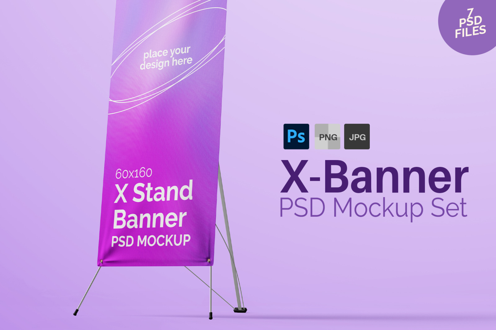 X-Stand Banner Editable PSD Mockup Set X-Stand Banner Editable PSD Mockup Set