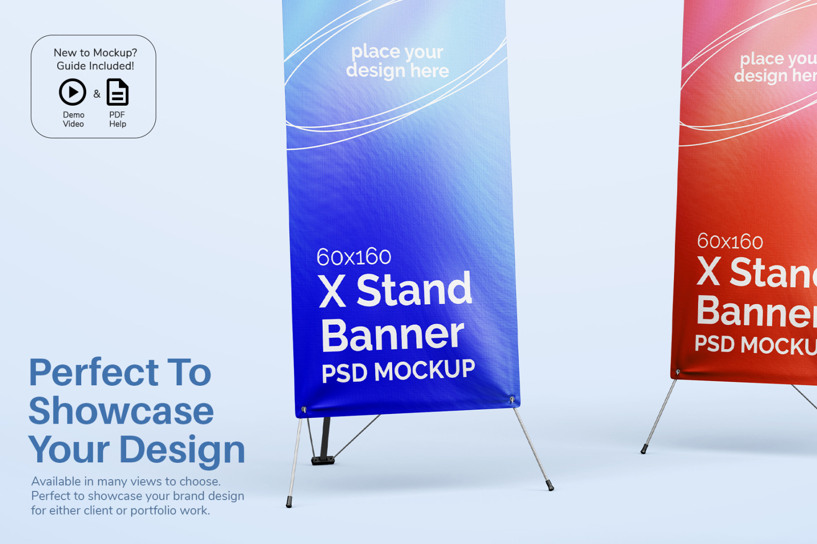 X-Stand Banner Editable PSD Mockup Set X-Stand Banner Editable PSD Mockup Set