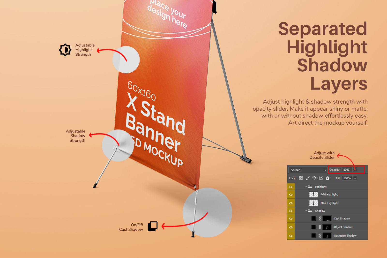 X-Stand Banner Editable PSD Mockup Set X-Stand Banner Editable PSD Mockup Set