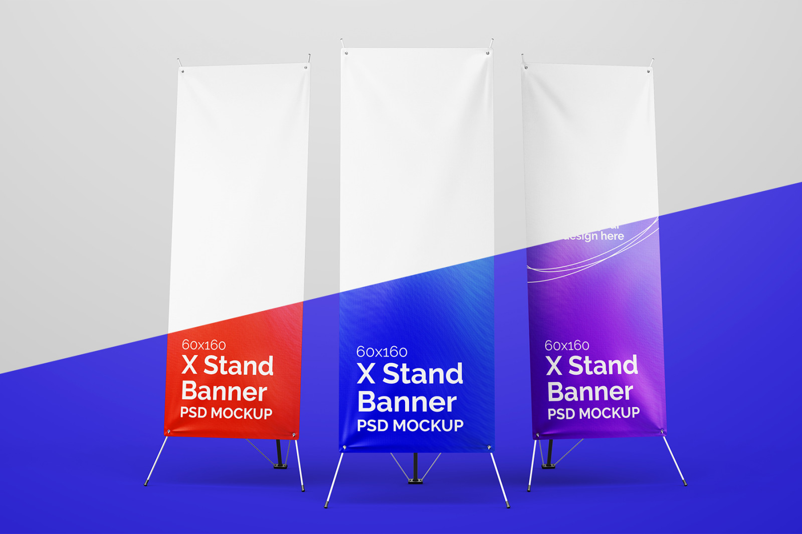 X-Stand Banner Editable PSD Mockup Set X-Stand Banner Editable PSD Mockup Set