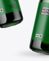 Two Green Glass Dropper Bottles Mockup