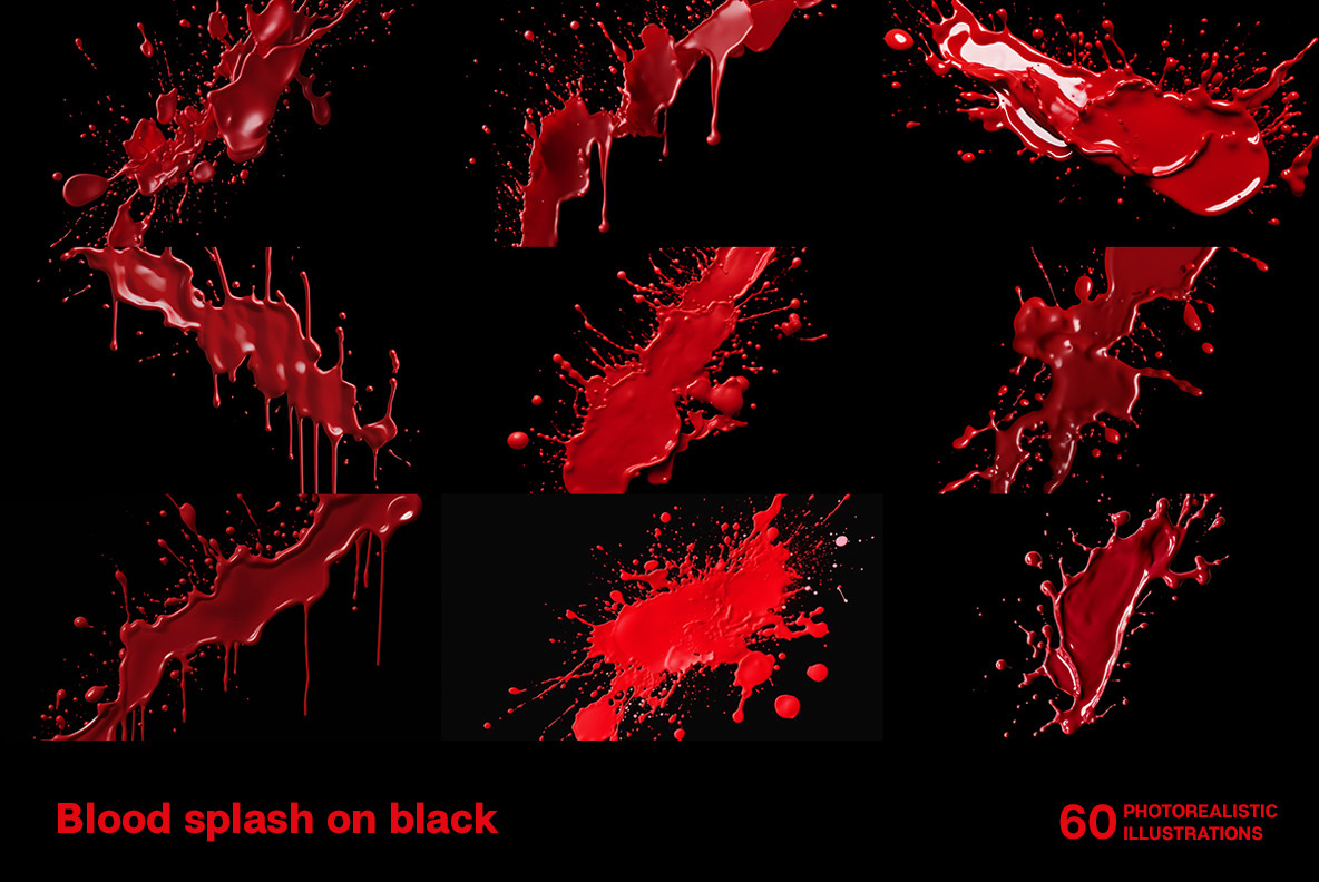 Blood splashes on black Blood splashes on black