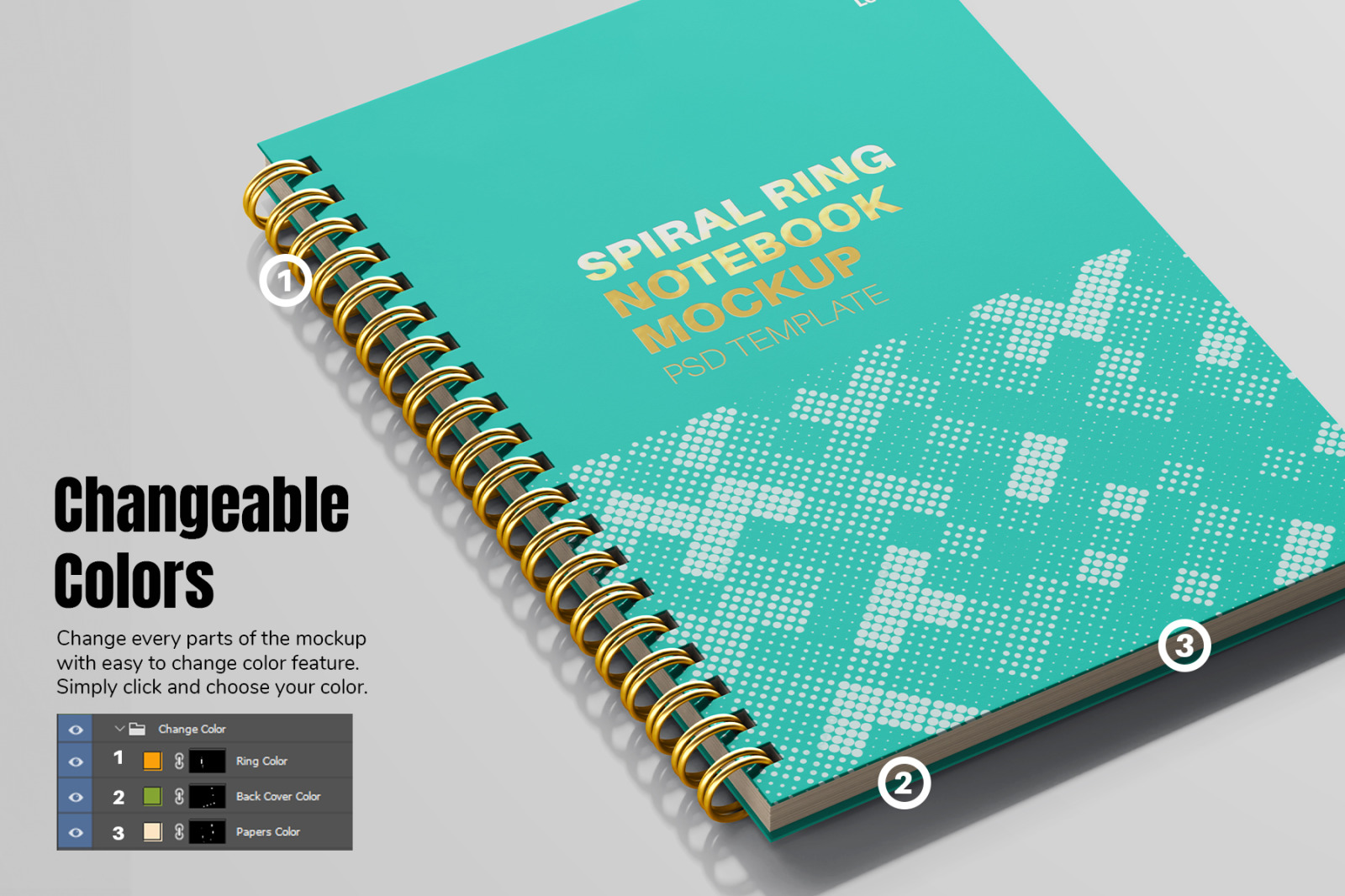Notebook Spiral Ring PSD Mockup Set Notebook Spiral Ring PSD Mockup Set