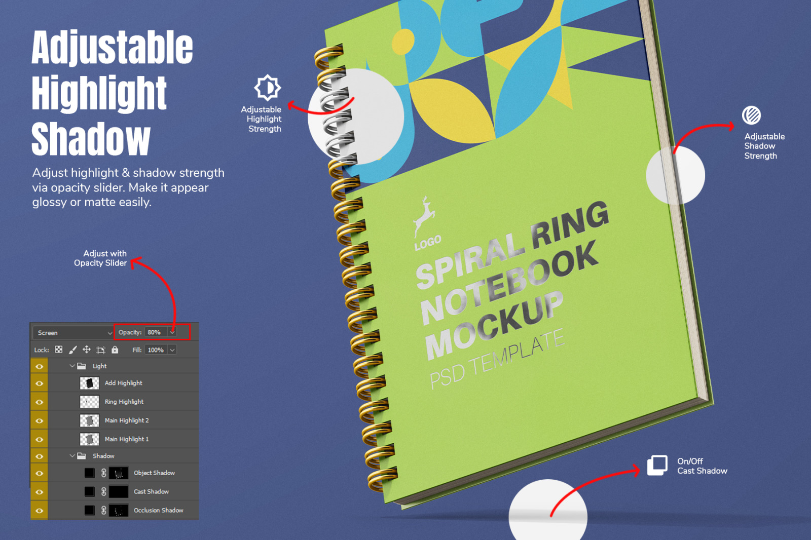 Notebook Spiral Ring PSD Mockup Set