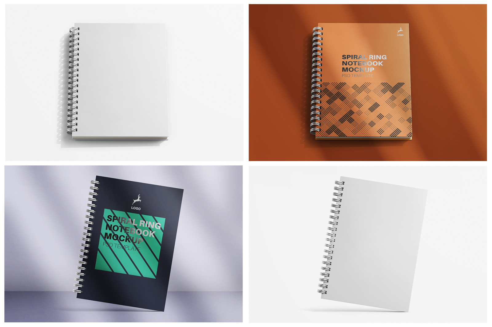 Notebook Spiral Ring PSD Mockup Set Notebook Spiral Ring PSD Mockup Set