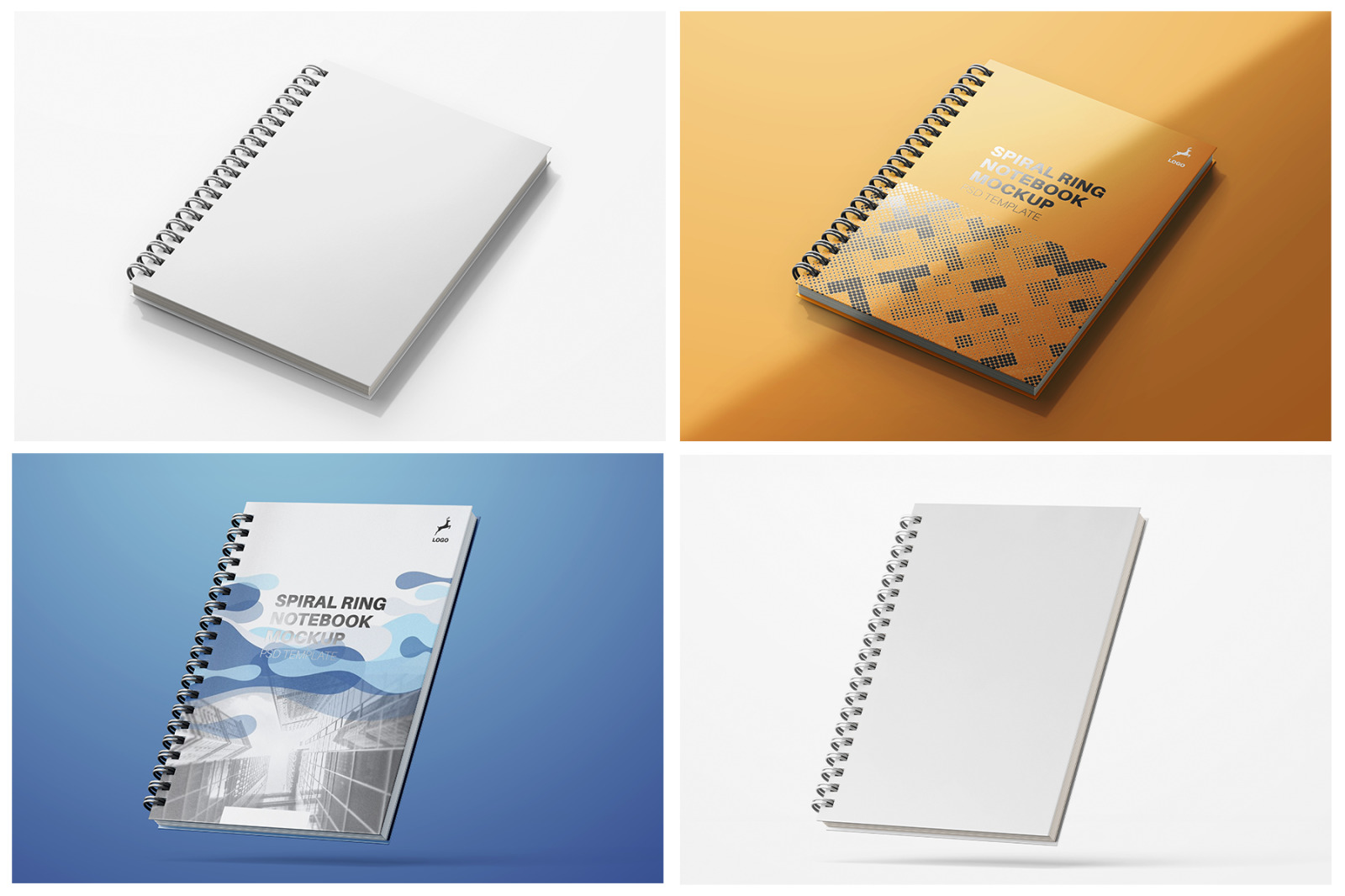 Notebook Spiral Ring PSD Mockup Set Notebook Spiral Ring PSD Mockup Set