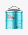 Matte Metallic Tea Tin Can Mockup