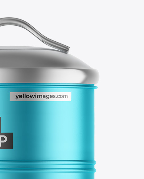 Matte Metallic Tea Tin Can Mockup