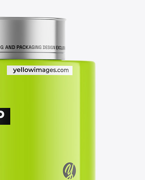 Glossy Tea Tin Can Mockup