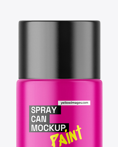 Matte Spray Paint Can Mockup
