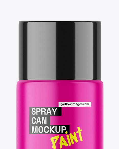 Matte Spray Paint Can Mockup