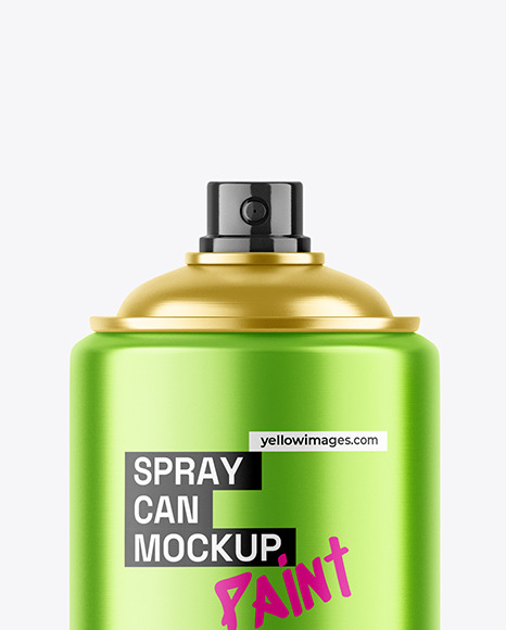 Metallic Spray Paint Can Mockup