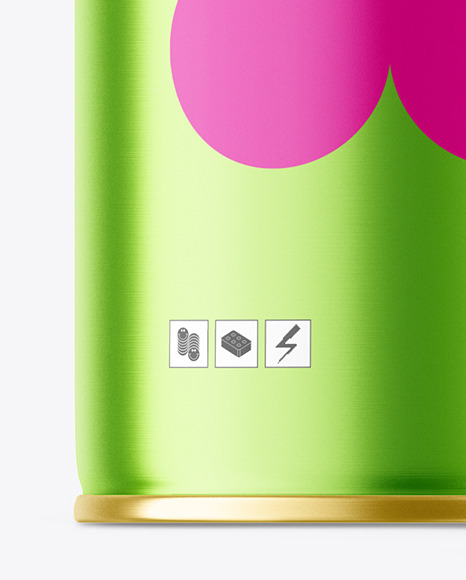 Metallic Spray Paint Can Mockup