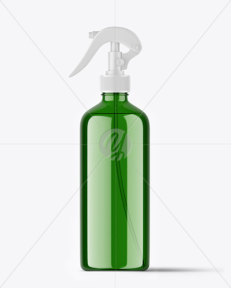 Green Trigger Spray Bottle Mockup