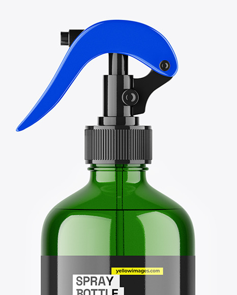 Green Trigger Spray Bottle Mockup