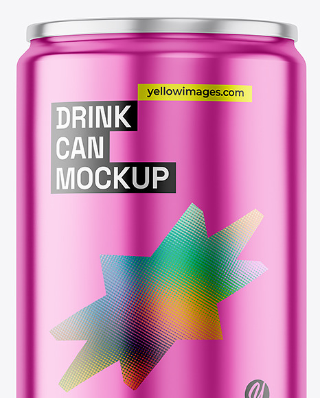 160ml Metallic Drink Can Mockup