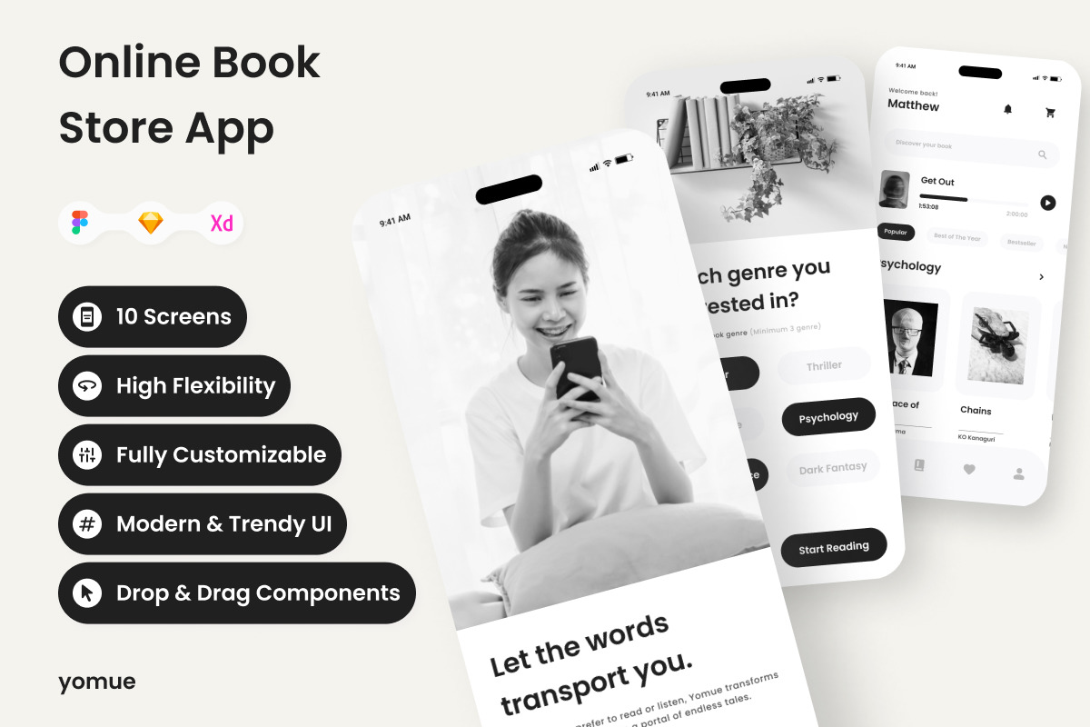Yomue - Online Book Store Mobile App Yomue - Online Book Store Mobile App