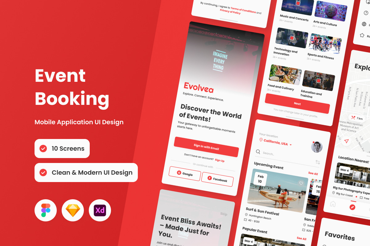 Evolvea - Event Booking Mobile App Evolvea - Event Booking Mobile App