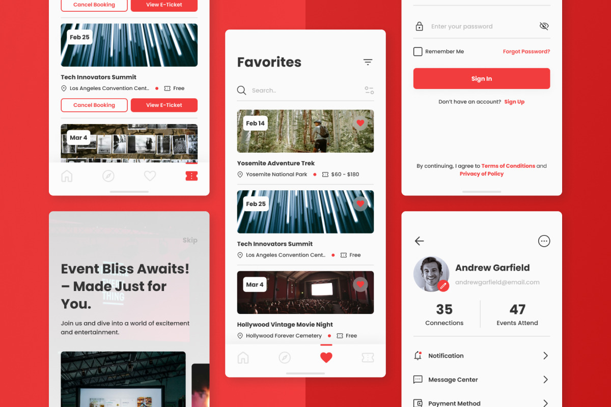 Evolvea - Event Booking Mobile App Evolvea - Event Booking Mobile App