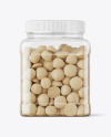 Clear Plastic Macadamia Nuts Jar Mockup