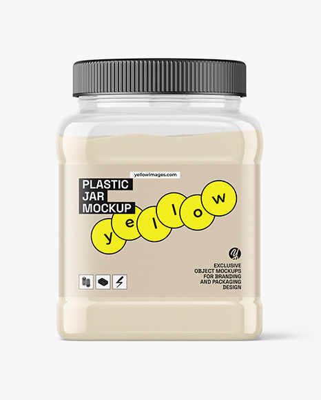 Matte Plastic Powder Jar Mockup - 250ml+Matte+Plastic+Jar+Mockup+In+Jar+Mockups+On+Yellow+Images