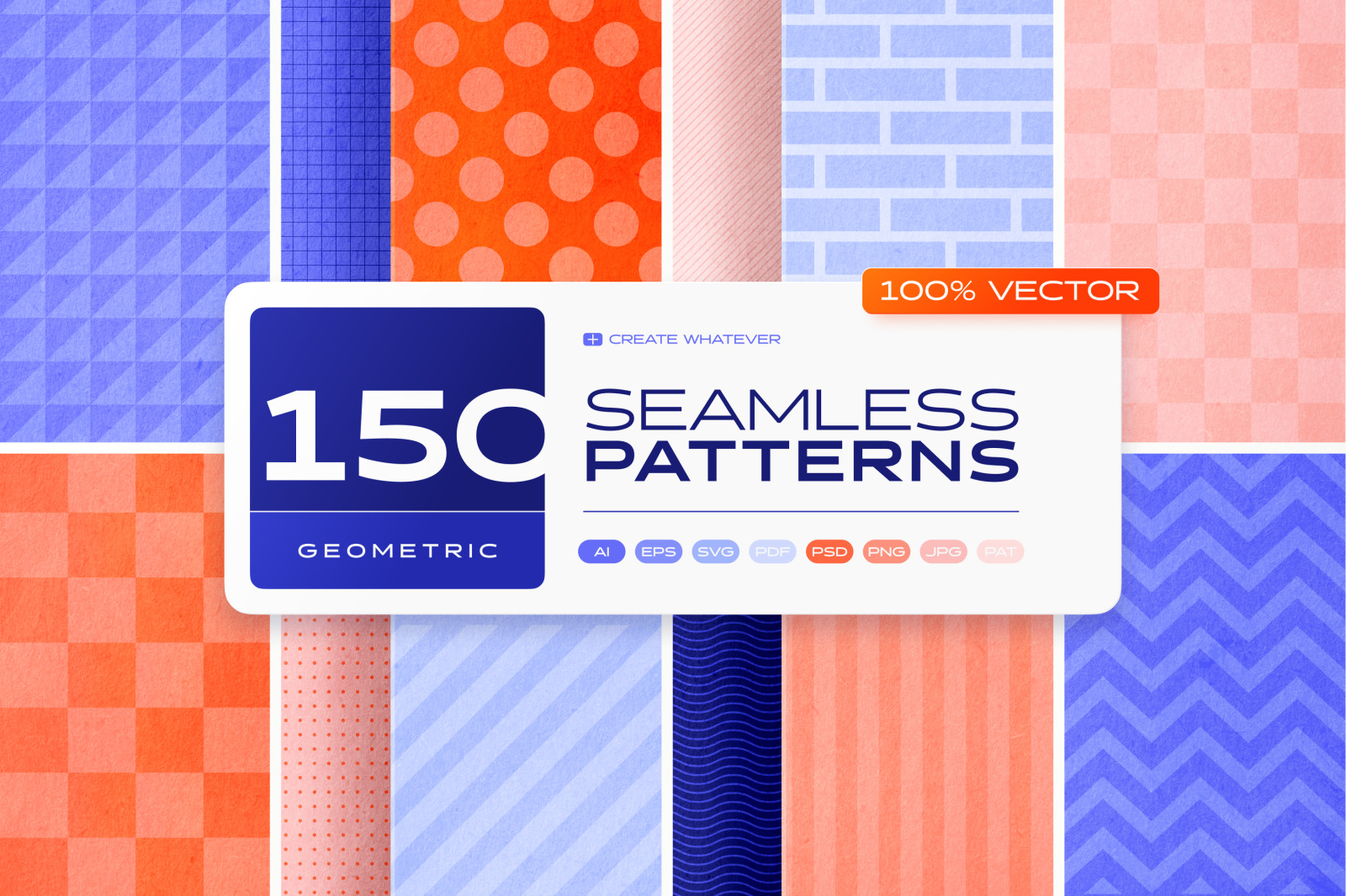 150 Geometric Seamless Patterns Collection