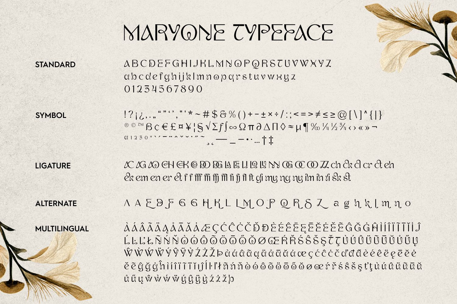 Maryone - Unique Meander Typeface Maryone - Unique Meander Typeface