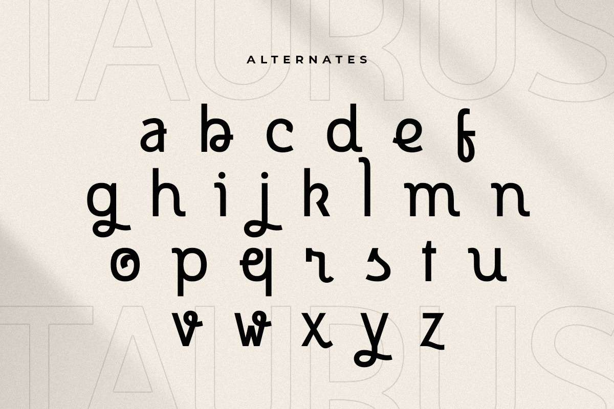 Taurus - Modern Unique Stylish Font Taurus - Modern Unique Stylish Font