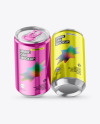 160ml Metallic Drink Cans Mockup