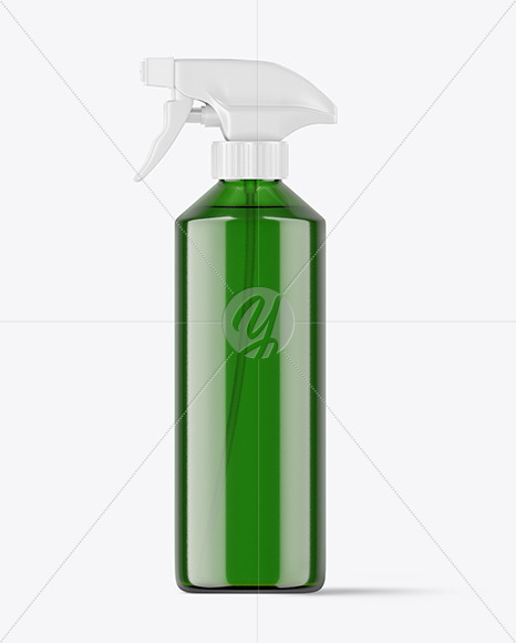 Green Trigger Spray Bottle Mockup