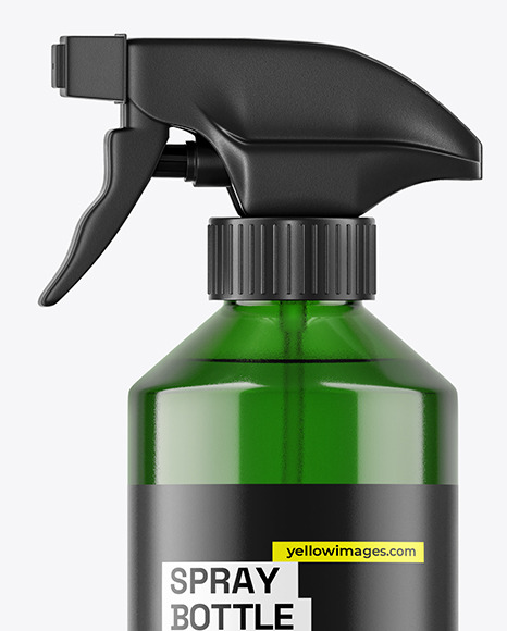 Green Trigger Spray Bottle Mockup