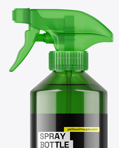 Green Trigger Spray Bottle Mockup