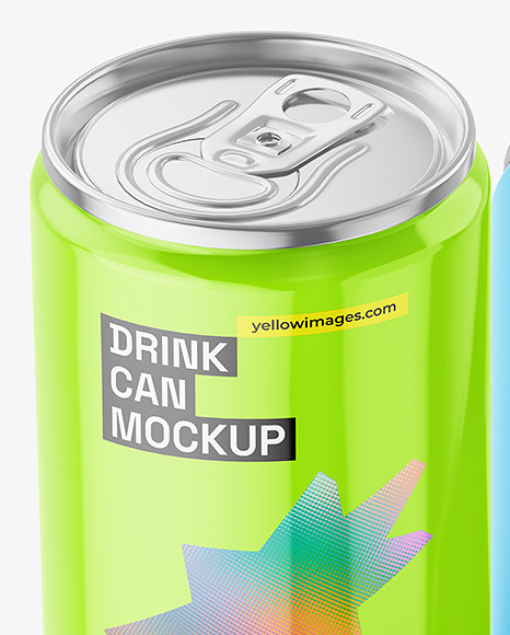 160ml Glossy Drink Cans Mockup