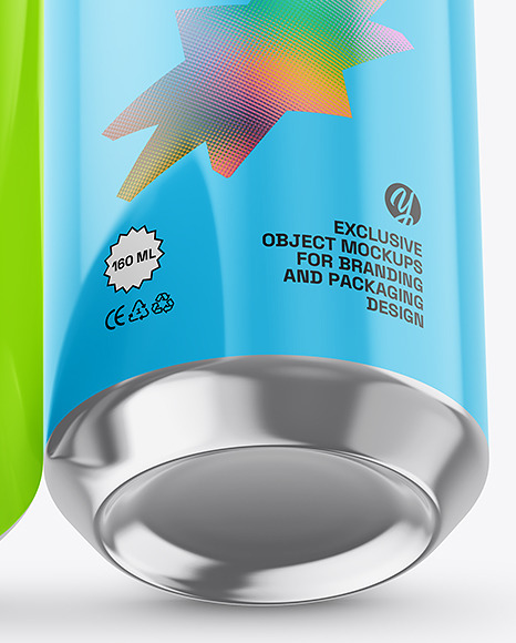 160ml Glossy Drink Cans Mockup