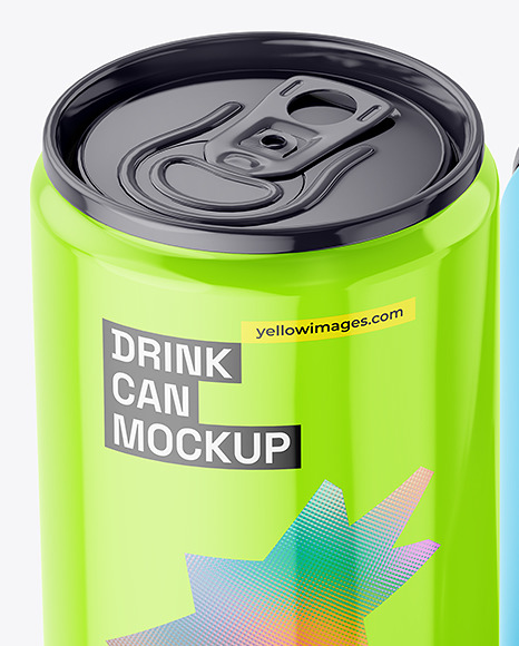 160ml Glossy Drink Cans Mockup