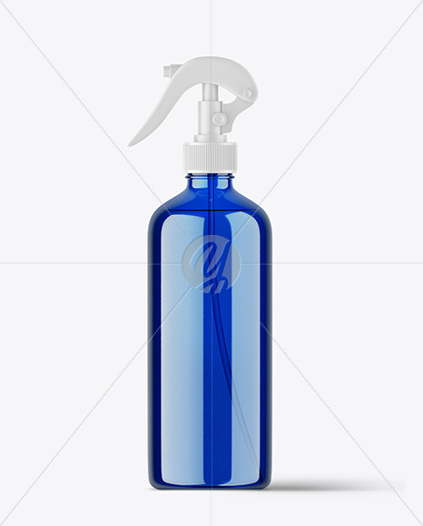 Blue Trigger Spray Bottle Mockup