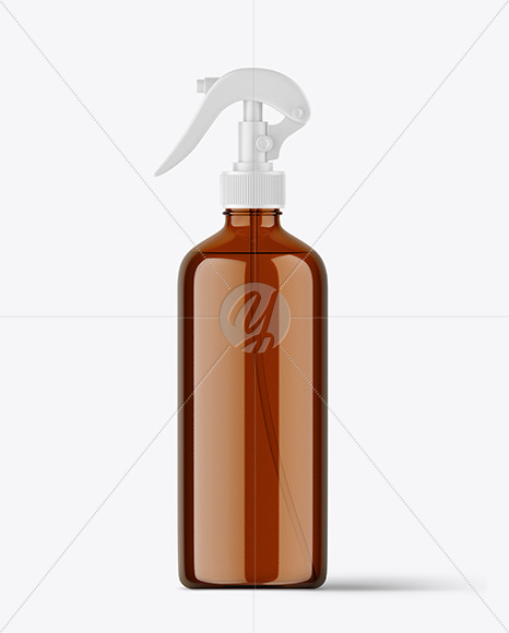 Amber Trigger Spray Bottle Mockup