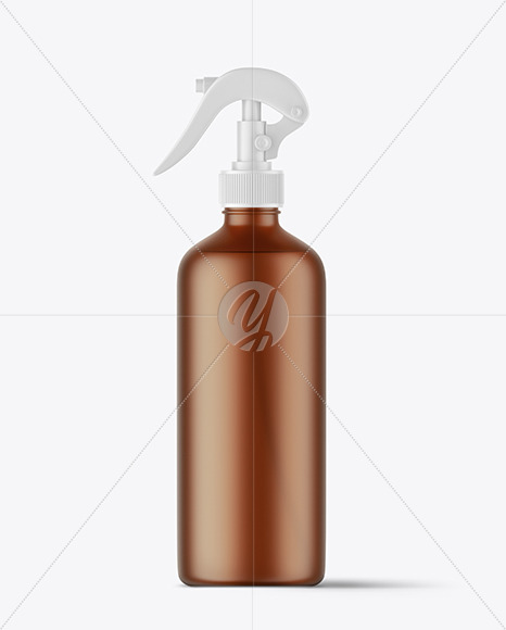 Frosted Amber Trigger Spray Bottle Mockup