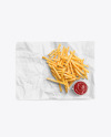 Paper Wrapper With French Fries Mockup