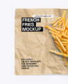 Paper Wrapper With French Fries Mockup