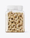 Clear Plastic Cashew Nuts Jar Mockup