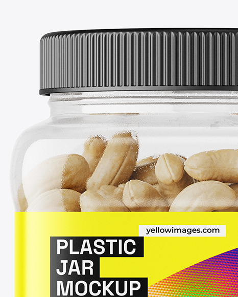 Clear Plastic Cashew Nuts Jar Mockup