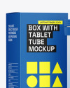 Tablets Tube with Box Mockup