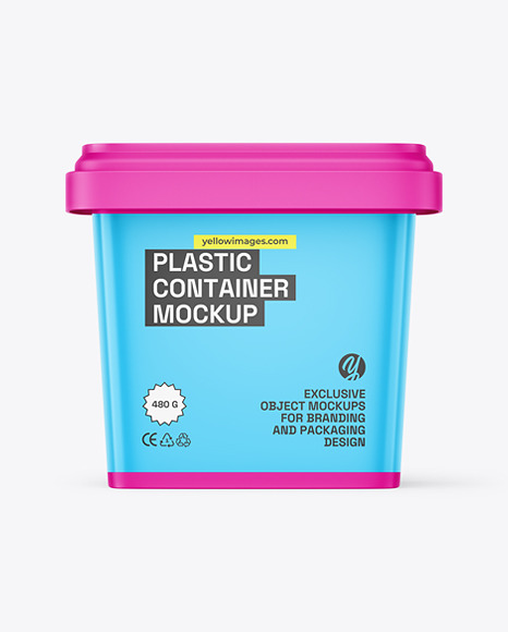 Matte Plastic Food Container Mockup