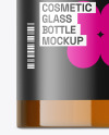 Amber Glass Cosmetic Bottle Mockup